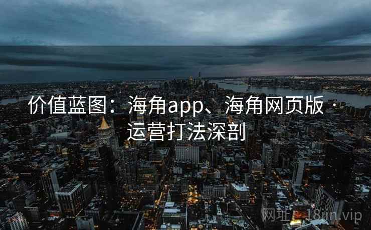 价值蓝图：海角app、海角网页版 · 运营打法深剖