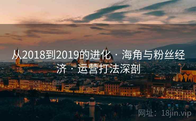 从2018到2019的进化 · 海角与粉丝经济 · 运营打法深剖