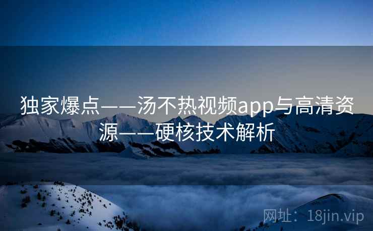 独家爆点——汤不热视频app与高清资源——硬核技术解析