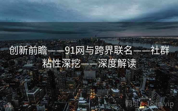 创新前瞻——91网与跨界联名——社群粘性深挖——深度解读