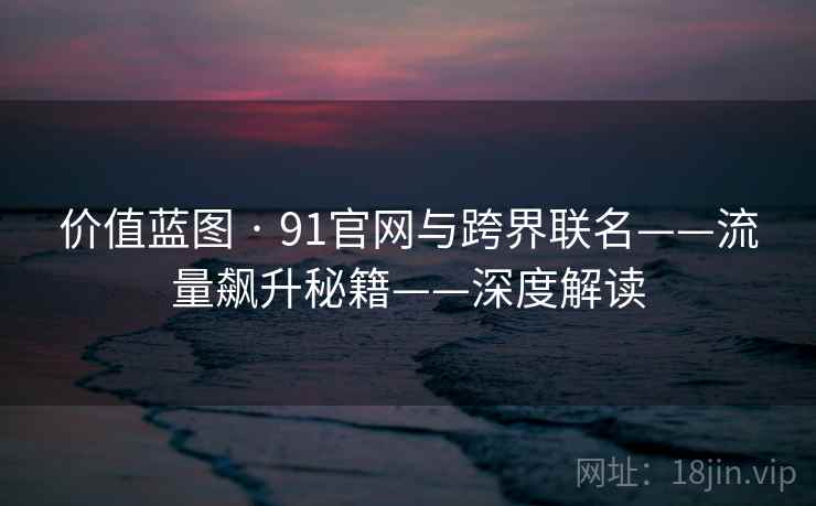 价值蓝图 · 91官网与跨界联名——流量飙升秘籍——深度解读