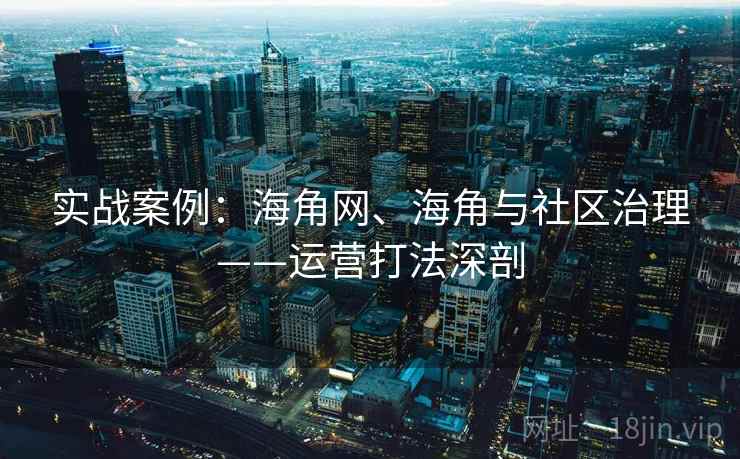 实战案例：海角网、海角与社区治理——运营打法深剖
